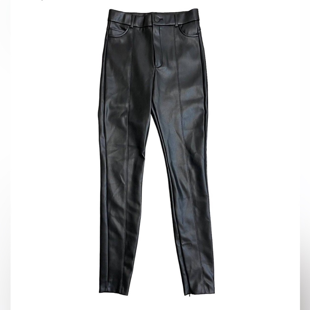 Zara high waisted dauz leather pants with ankle zippers